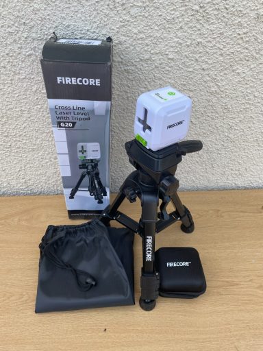 Firecore Cross Laser with Tripod, Self Levelling Line Laser with Horizontal and Vertical Lines. RRP £40.00 OUR PRICE £15.00 Firecore Cross Laser with Tripod, Self Levelling Line Laser with Horizontal and Vertical Lines, With Tripod and carry bag