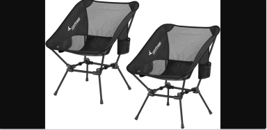 Sportneer Portable Folding Outdoor Camping Chair Adjustable Height Lightweight Chairs for Adults, Set of 2