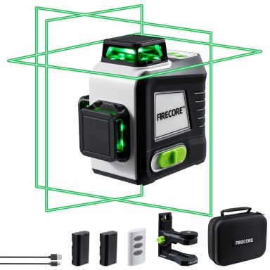  Firecore Laser Level Self-Levelling 3 x 360 , 3D Green Laser Level, 