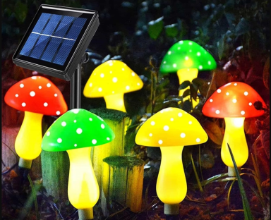 Eidoct Mushroom Solar Lights Outdoor Garden, Solar Powered Mushroom Stake Lights for Outdoor Decor, Garden Lights 