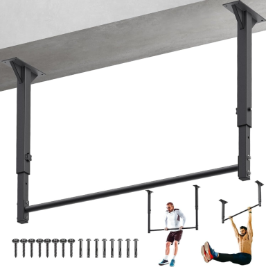Kipika Heavy Duty Ceiling Pull Up Bar. Adjustable Height, Comfortable Grip, Easy Installation. Home Gym Workout. 