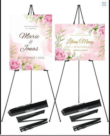 Easel Stand for Wedding Sign Poster: Ohuhu 2 Pack 63'' Adjustable Tripod Art Canvas Painting Display. 