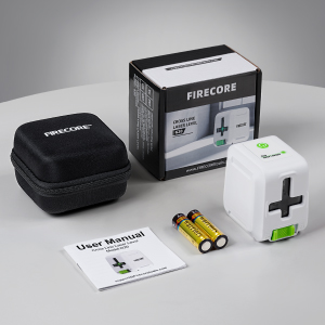 Firecore Cross Laser, Self Levelling Line Laser with Horizontal and Vertical Lines, with 2 AA Batteries & carry case