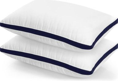 Utopia Bedding Pillows 2 Pack Queen Size, (Navy) Hotel Quality Pillows, Brushed Fabric. 