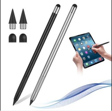 AUAUY 2 in 1 Metal Inkless Pencil, Infinity pencil, Premium Metal Stylus pencil for Touch Screens. 