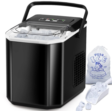 Ice Maker Machine for Home, Self-Cleaning Function Ice Maker, 9 Ice Cubes in Just 6 Minutes. 