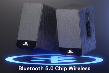 Redragon GS813 Wireless Bluetooth PC Speakers, 2.0 Channel Bookshelf Speaker, Bluetooth.
