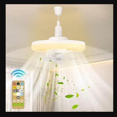 LMYDIDO 60W Ceiling Fan with Lights and Remote, 30cm Oscillating Ceiling Fan with Lamp, 3 Speeds 3 Colour 